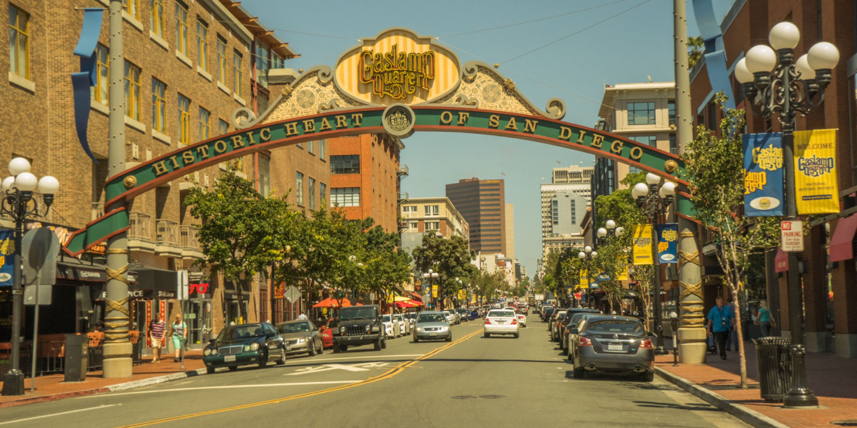 Gaslamp Killer arch in historic San Diego
